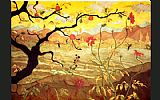 Fruit Canvas Paintings - Ranson Apple Tree with Red Fruit